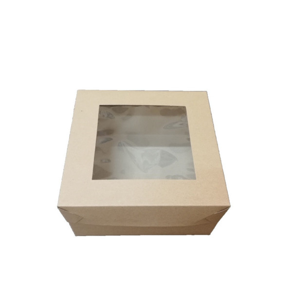 Коробка с окошком бурая
