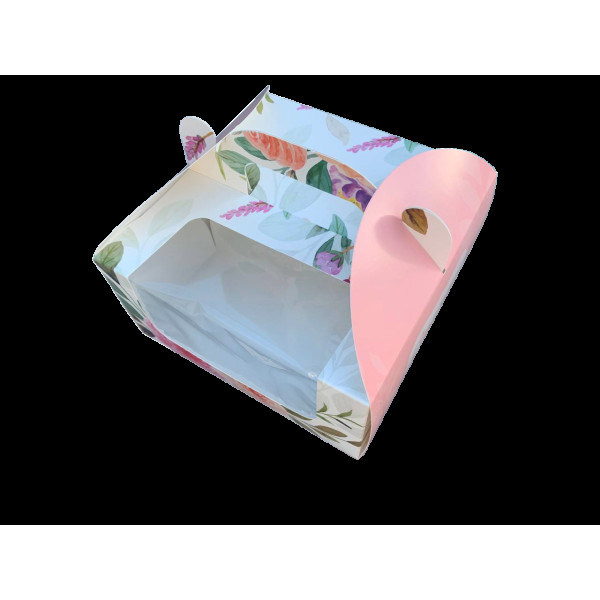 Коробка для капкейків, кексів і мафінів 173х173х90 мм "Солодкі мрії" Рожева