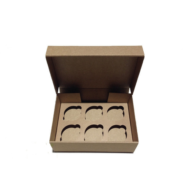Коробка для капкейків, кексів та мафінів 6 шт 247*170*80 (Крафт)