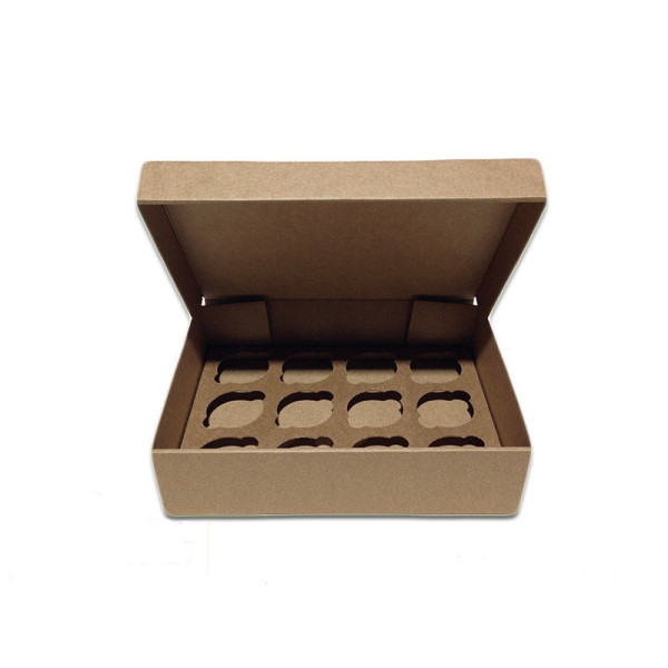 Коробка для капкейків, кексів та мафінів 12 шт 320*238*80 (крафт)