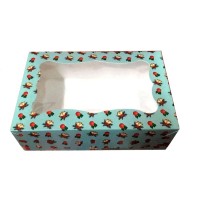 Коробка для тістечка 250*170*80 мм. (віконце) з принтом новорічна