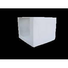 Коробка для торта 300*300*250 з віконцем біла крейдована KPT19