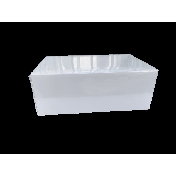 Коробка для подарунків 250х160х95 з прозорою кришкою біла