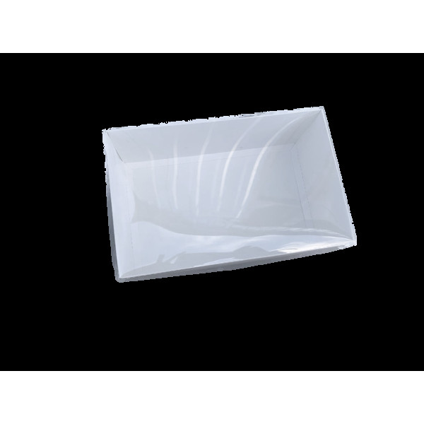 Коробка для подарунків 250х160х95 з прозорою кришкою біла