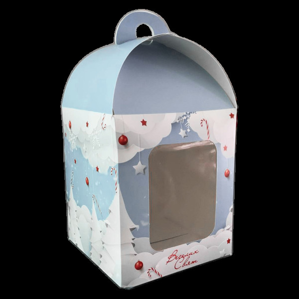 Коробка для солодощів "Веселих свят 2023" 120х120х150 мм KPK63