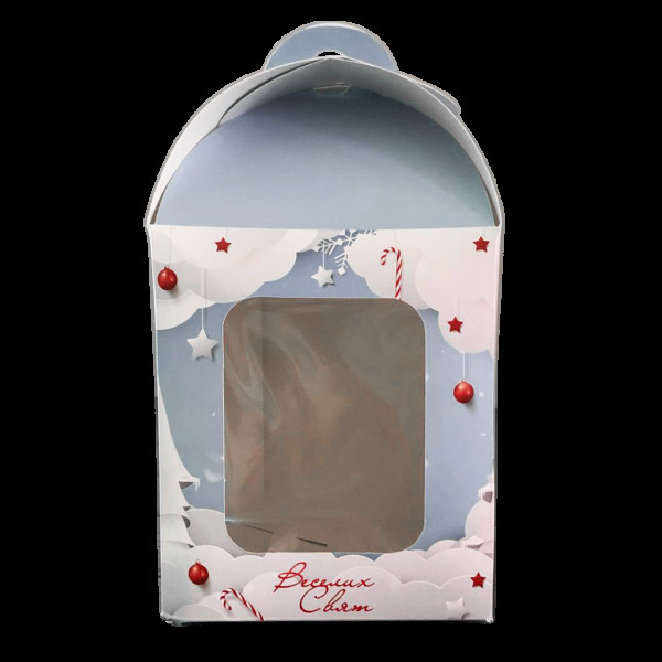 Коробка для солодощів "Веселих свят 2023" 120х120х150 мм KPK63