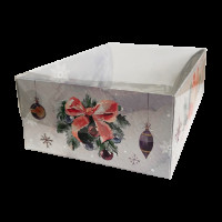 Коробка для подарунків Новорічна (прозора кришка) 170х170х90 мм ПДК24(ПДК24)