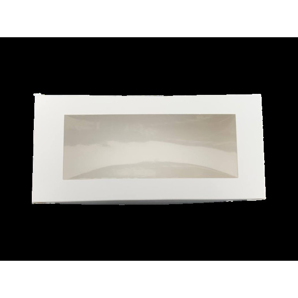 Коробка подарункова 330х150х110 біла з вікном