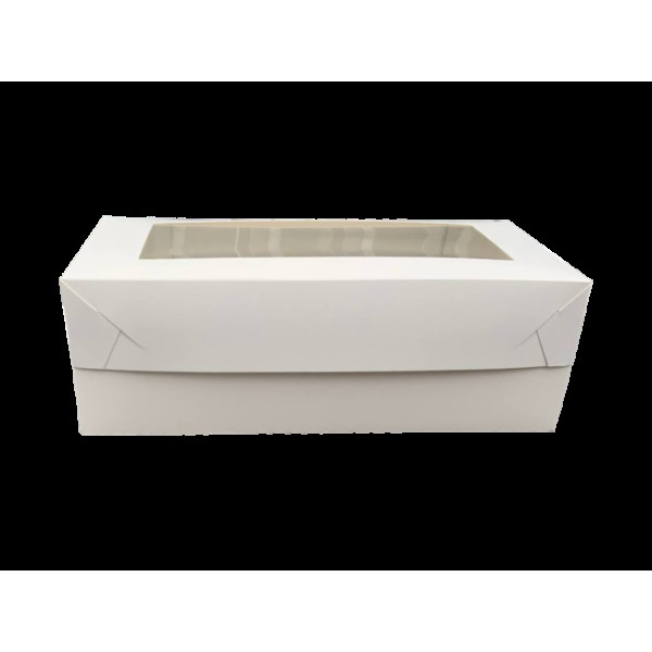 Коробка подарункова 330х150х110 біла з вікном