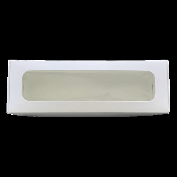 Коробка для макарун біла з віконцем 170*55*55 KPK57