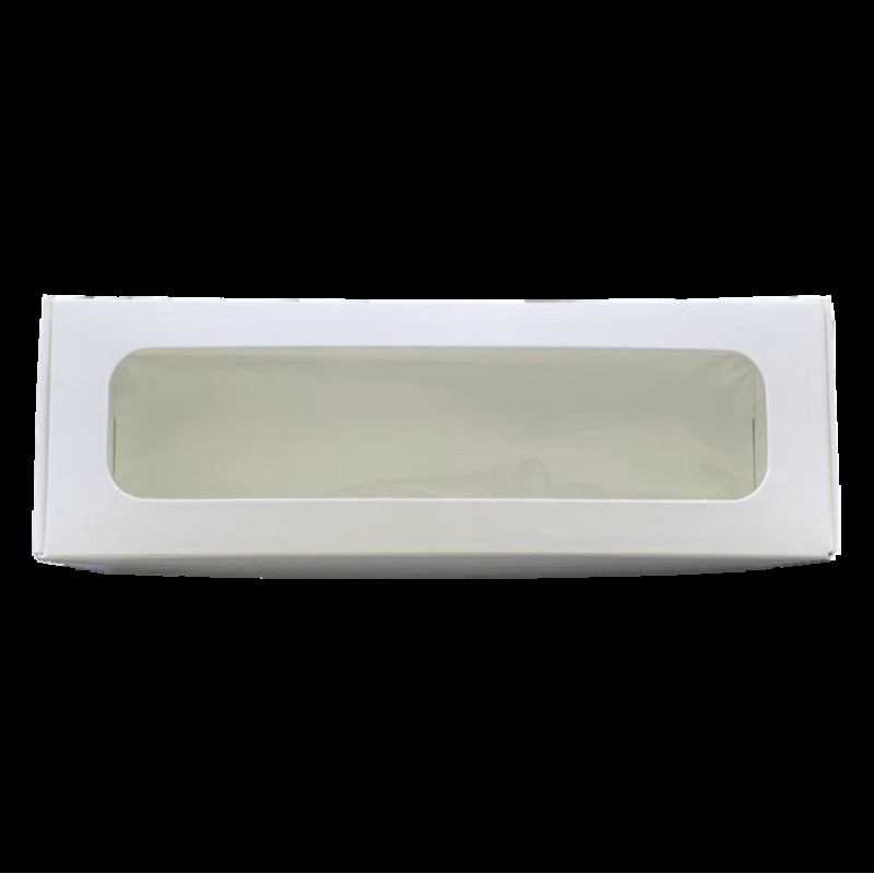Коробка для макарун біла з віконцем 170*55*55 KPK57