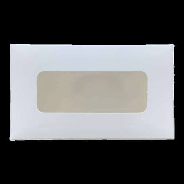 Коробка для макарун біла з віконцем 120*53*50 KPK61