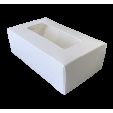 Коробка для макарун біла з віконцем 120*53*50 KPK61