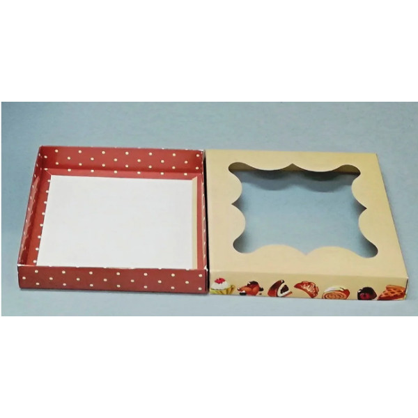 Картонная коробка для пряников с рисунком 155*155*30 К08