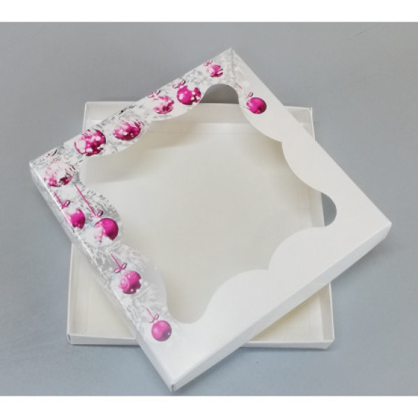 Коробка транспортировочная для пряников 200*200*30 (новогодние игрушки) К09