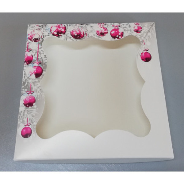 Коробка транспортировочная для пряников 200*200*30 (новогодние игрушки) К09