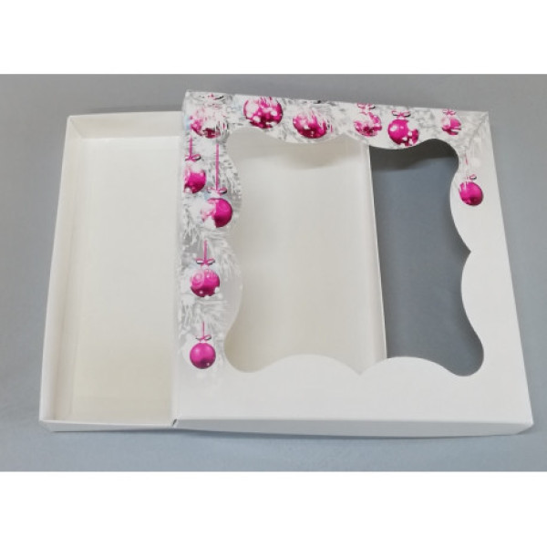 Коробка транспортировочная для пряников 200*200*30 (новогодние игрушки) К09