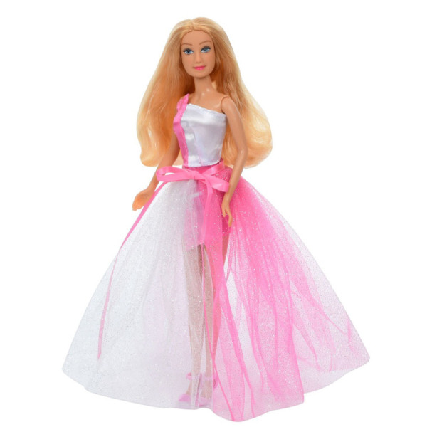 Дитяча іграшкова Лялька 8456 у бальній сукні Рожевий (8456(Pink))