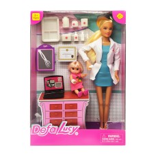 Лялька типу Барбі лікар DEFA 8348 з донькою