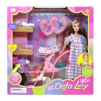 Лялька вагітна типу Барбі Defa Lucy 8049 з дитиною і аксесуарами