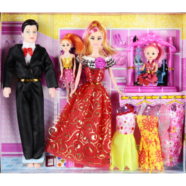 Лялька типу Барбі сім'я 8638-c4 з гойдалкою і одягом