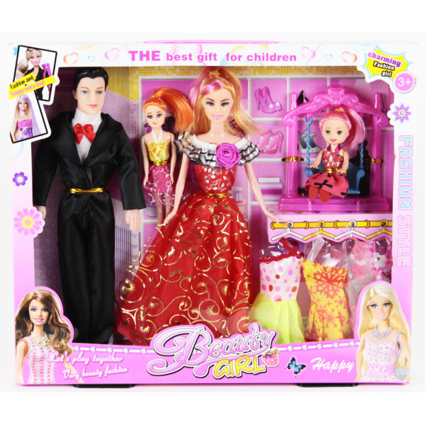 Лялька типу Барбі сім'я 8638-c4 з гойдалкою і одягом