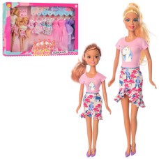 Лялька типу Барбі з донькою DEFA 8447-BF наряди в наборі