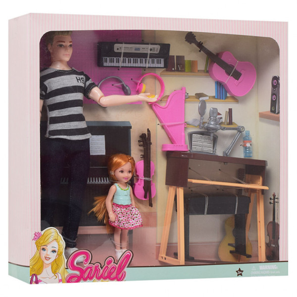 Лялька типу Кен з ученицею, урок з музики 7726-B2 на шарнірах
