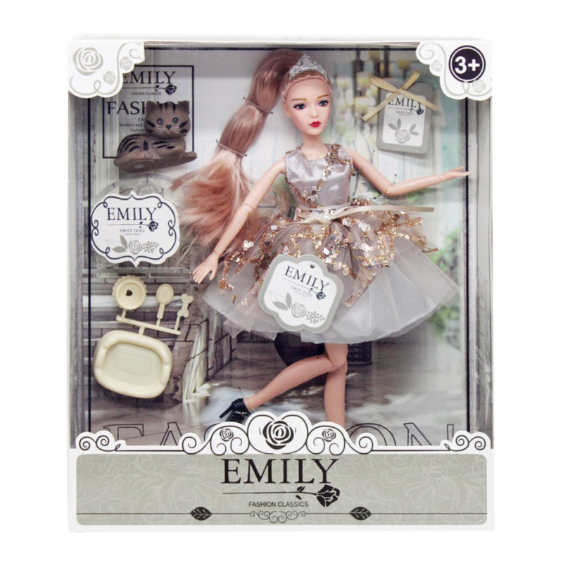 Дитяча лялька "Emily" QJ090B з аксесуарами, шарнірна, 29 см