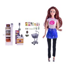 Кукла типа Барби Bambi KQ113A с тележкой и продуктами
