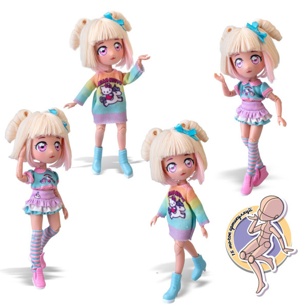 Дитяча лялька "Стильна Цукерка-єдиноріг" 4SF Manga Dolls HKTF2000 серії "Hello Kitty" (HKTF2000)