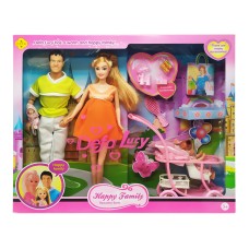 Кукла типа Барби беременная DEFA 8088 в комплекте коляска с ребёнком