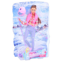 Дитяча лялька "Лижниця" 8520(Pink) рожевий, шарнірна 29 см (8520(Pink))