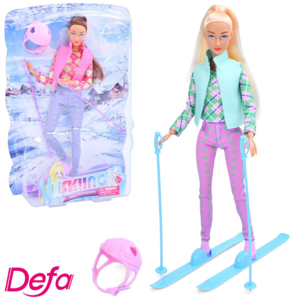 Дитяча лялька "Лижниця" 8520(Turquoise) бірюзовий, шарнірна 29 см (8520(Turquoise))