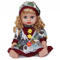 Лялька Аліна 5066-AI (сіро-бордовий наряд) в рюкзаку
