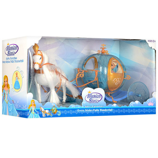 Ігровий набір карета з конем і лялькою типу Барбі 258A на батарейках