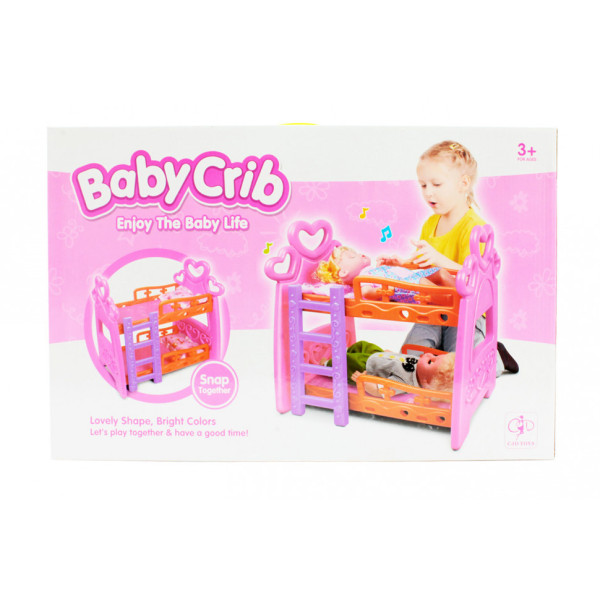 Двох'ярусне ліжечко для ляльок 3389 (1574833) з постільною білизною