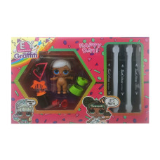 Дитяча лялька "LQL" EY2413 з маркерами  Блондинка в зеленому платті (EY2413-3)