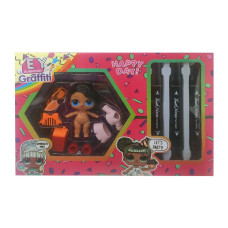 Дитяча лялька "LQL" EY2413 з маркерами  Брюнетка в рожевому платті (EY2413-4)