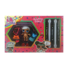 Дитяча лялька "LQL" EY2413 з маркерами  Блондинка в блакитному платті (EY2413-2)