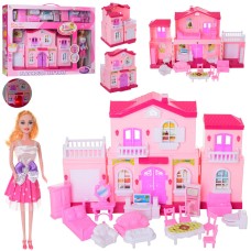 Будиночок для ляльок типу Барбі з меблями 6665 лялька в наборі