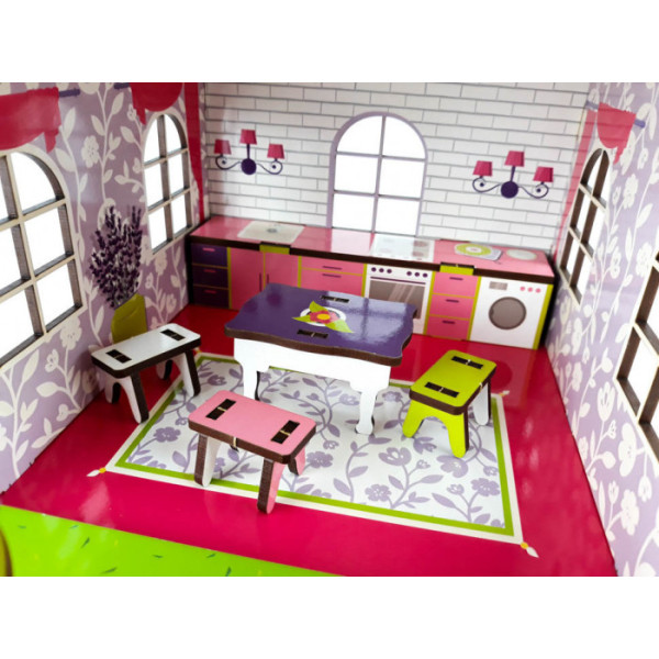 Дитячий будиночок-конструктор 120336 дерев'яний