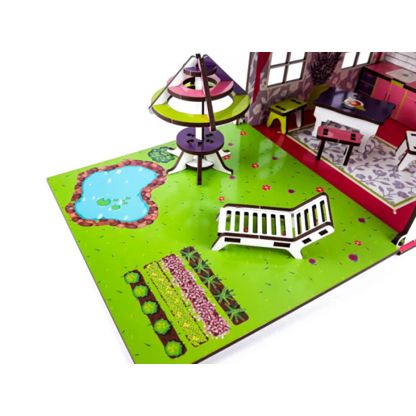 Дитячий будиночок-конструктор 120336 дерев'яний