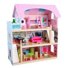 Ігровий будиночок з меблями для ляльок MD 1038 дерев'яний
