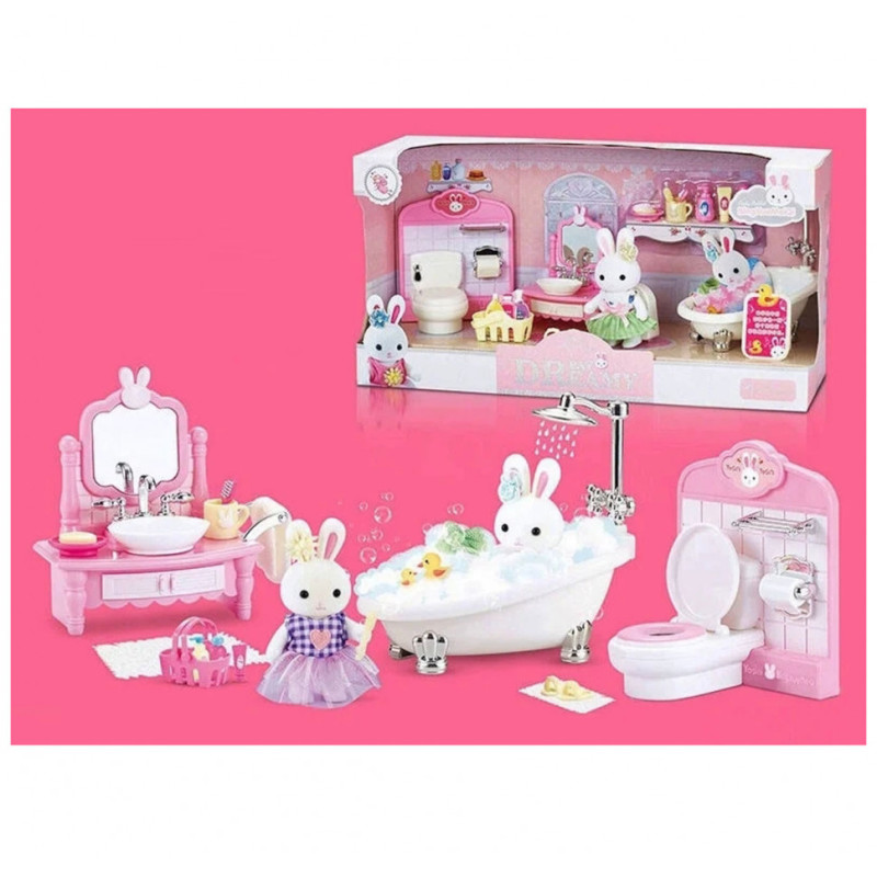 Игровой набор ванная комната 6620 с фигуркой животного
