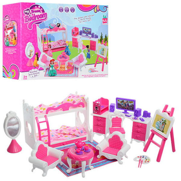 Кукольная мебель 5988-2 с двухяросной кроватью