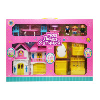 Игровой набор Кукольный домик Bambi WD-926-A-B мебель и 3 фигурки Желтый(WD-926A(Yellow))