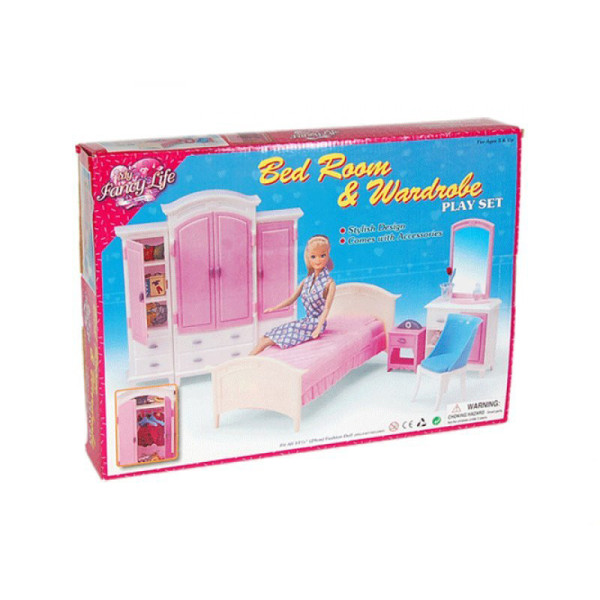 Меблі для ляльок типу Барбі Gloria 24014 спальня і гардероб