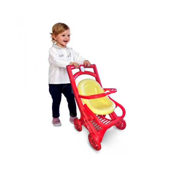 Коляска для ляльок з шезлонгом 0122/03 червона