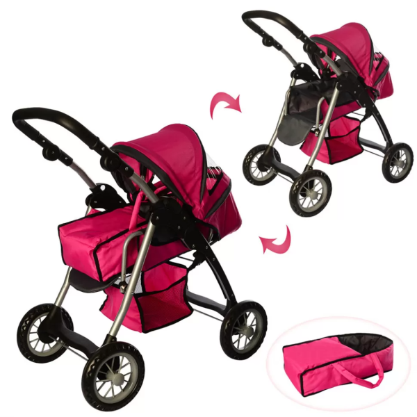 Коляска для ляльок 9388 з перекидною ручкою